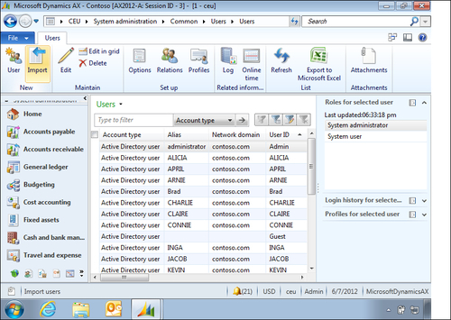 Importing users from Active Directory