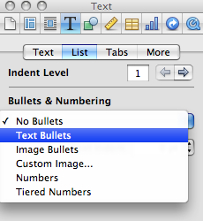 Using Text Bullets