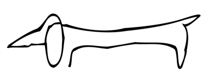 Drawing logos with the free draw tool: Picasso's dog