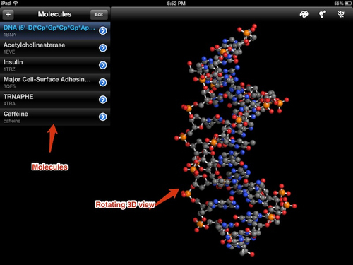 The Molecules app for chemistry