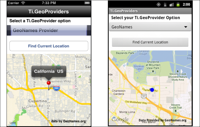 Using the Ti.GeoProviders framework for geolocation