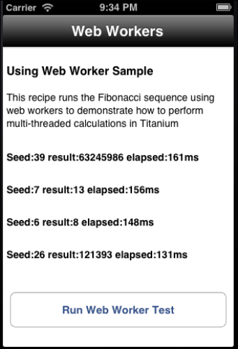 iOS Multithreading using Web Workers