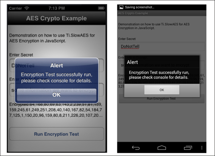 Encrypting and decrypting values