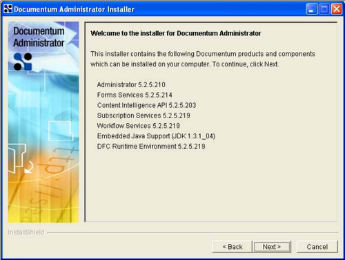 9.1.2 Installing Documentum Administrator 5.2.5 SP2