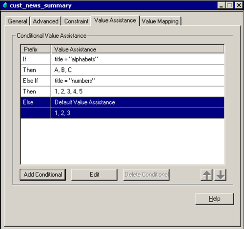 11.3.2.8 Conditional Value Assistance