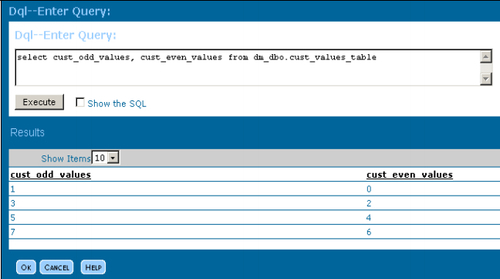 11.4 Querying Registered Tables using DQL for Value Assistance