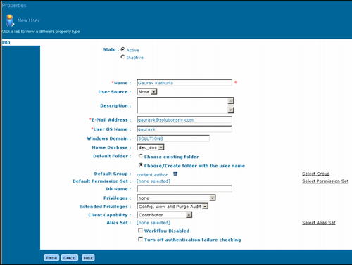 20.1 Creating Users for Workflow in Documentum