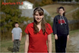 Three kids at f/1.8, shutter speed at 1/6000