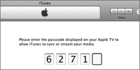 Enter the same code in iTunes that the Apple TV displays.
