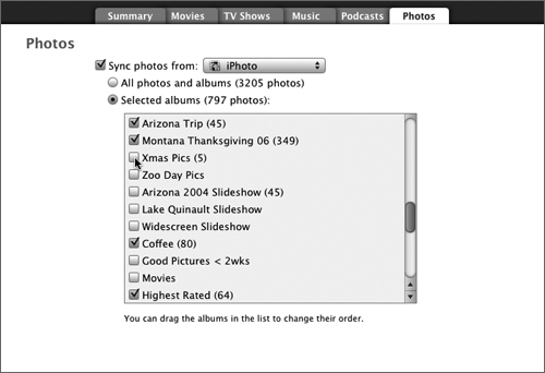 Enable albums to choose which photos to include.