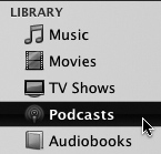 The Podcasts category.