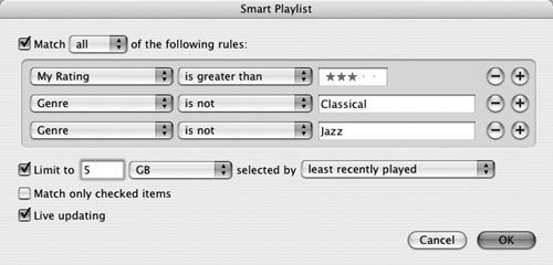 Creating a Smart Playlist.