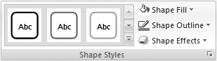 Use the Shape Styles gallery to easily add fills to objects.