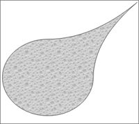 This teardrop shape is filled with a water drop texture.