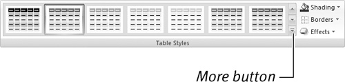 Click one of the table styles in this gallery to apply that style.