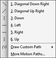 The standard motion paths.