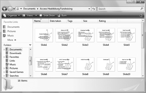 PowerPoint exports each slide in the presentation as individual image files.