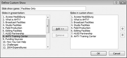 Custom shows must be named, and you can add just the slides you want.