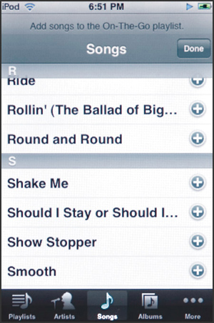 Making On-The-Go Playlists on an iPod touch