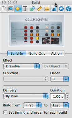 Creating a Build to Reveal a Table