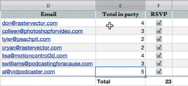 Editing Data in a Table