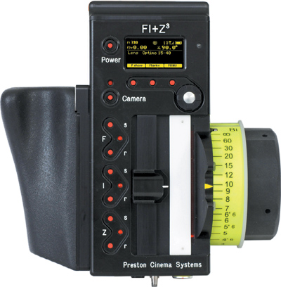 The Preston FI+Z remote wireless follow-focus controller.