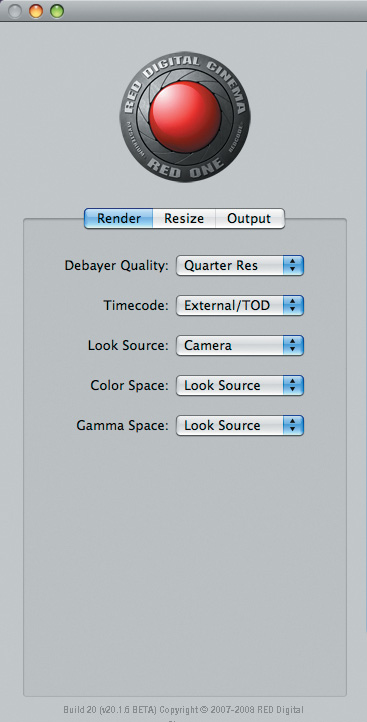 REDrushes Resize tab.