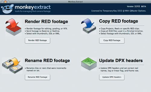 Monkey Extract’s main application window.