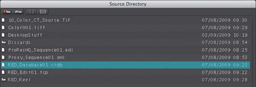 Choosing the Cinema Tools database as the source directory for the EDL import.