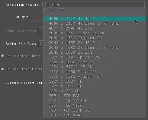 Resetting the project resolution in the Setup room.