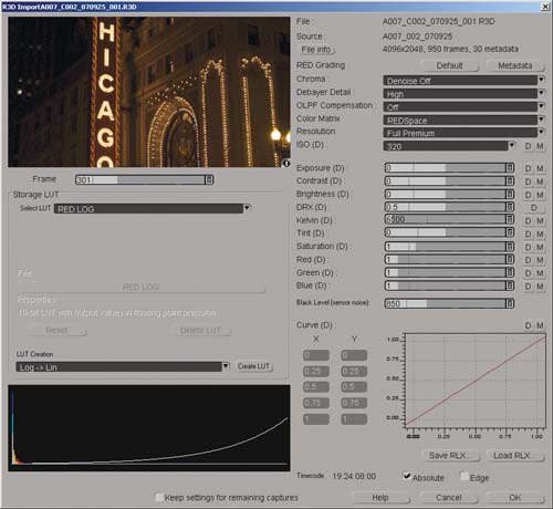 You can select gamma space and color correction options in the Color Management window.