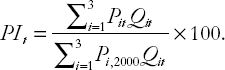 Calculating a stock price index