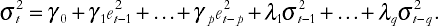 ARCH(2) model using stock returns data.