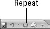 The Repeat button appears when Redo is not available, and enables you to repeat actions.