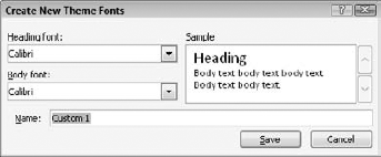 Create a new custom font theme by specifying the fonts to use.