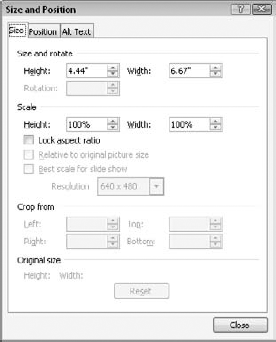 Right-click the graphic and choose Size and Position to open this dialog box.