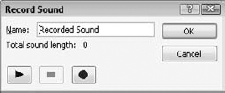 You can record your own sounds using your PC's microphone.