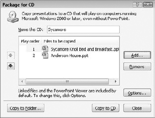 When you specify multiple files for a CD, you can specify the order in which they should play.