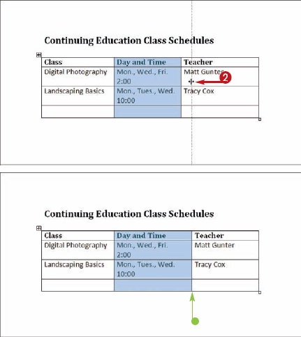 Adjust the Column Width or Row Height