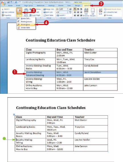 Delete Columns or Rows