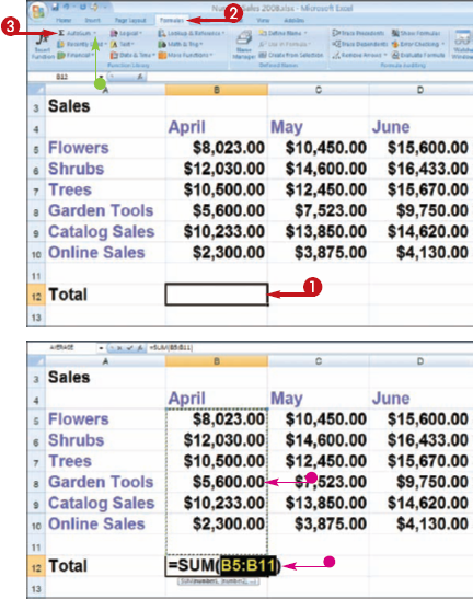 Total Cells with AutoSum