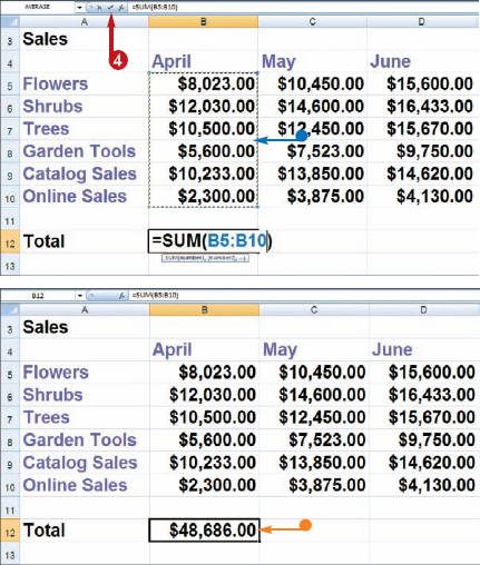 Total Cells with AutoSum