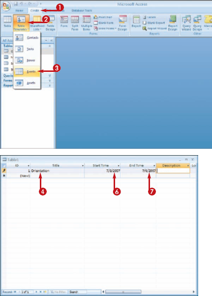 Create a Table with a Table Template