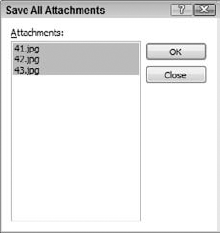 Saving all message attachments at once.