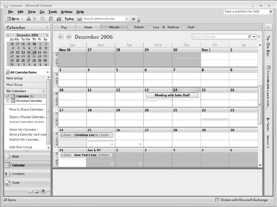 Performing a basic search of the Calendar.