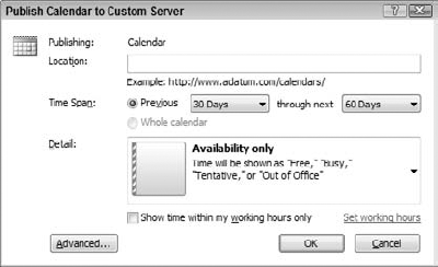 Publishing your calendar to a web server.