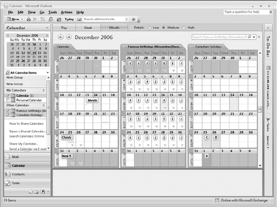 Calendars displayed in Side-by-Side mode.