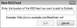 Subscribing to a new RSS feed.