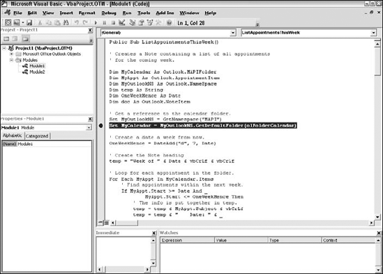 A breakpoint displays as shown in the VBA Editor.