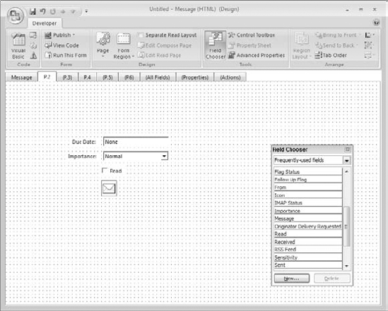 When you add a field to a page, the Forms Designer automatically adds the appropriate control(s).